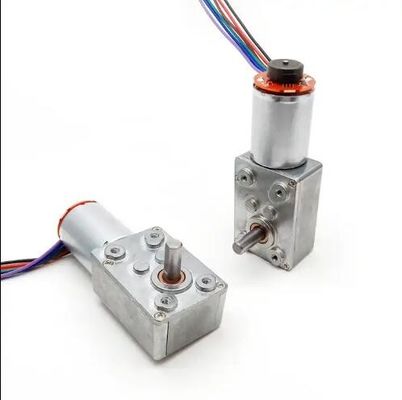 High Torque DC Worm Gear Motor Low Speed Power Off Self Locking Motor With Encoder